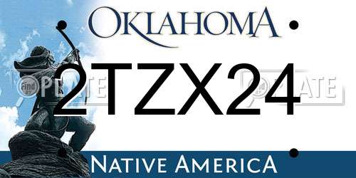 2TZX24 Oklahoma License Plate