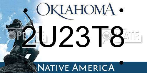 2U23T8 Oklahoma License Plate