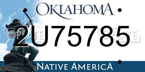 2U75785 Oklahoma License Plate