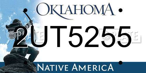 2UT5255 Oklahoma License Plate