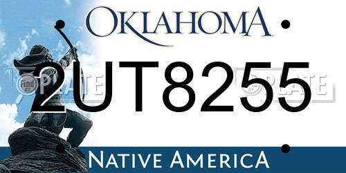 2UT8255 Oklahoma License Plate