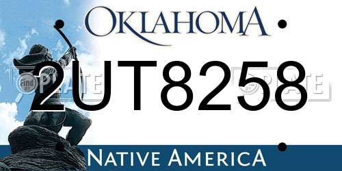 2UT8258 Oklahoma License Plate