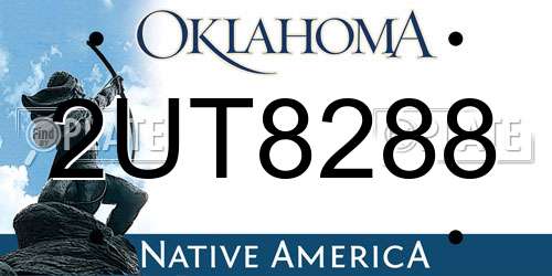 2UT8288 Oklahoma License Plate