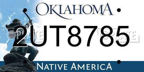 2UT8785 Oklahoma License Plate