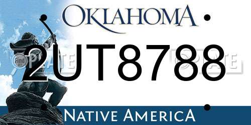 2UT8788 Oklahoma License Plate