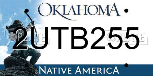 2UTB255 Oklahoma License Plate