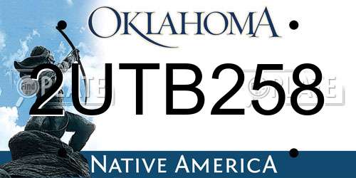 2UTB258 Oklahoma License Plate