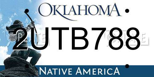 2UTB788 Oklahoma License Plate