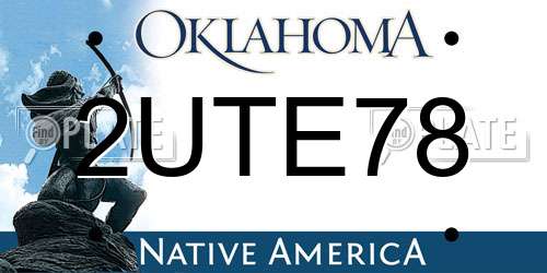 2UTE78 Oklahoma License Plate