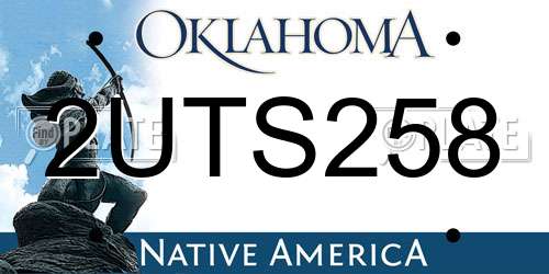 2UTS258 Oklahoma License Plate