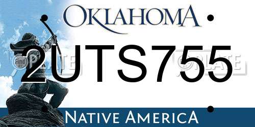 2UTS755 Oklahoma License Plate