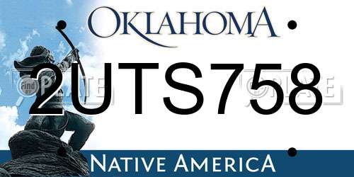 2UTS758 Oklahoma License Plate
