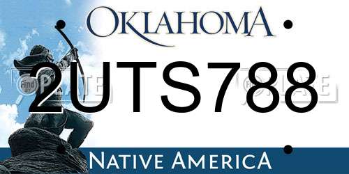 2UTS788 Oklahoma License Plate