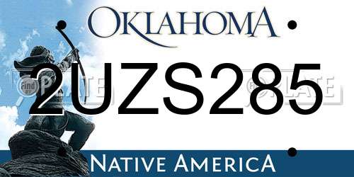2UZS285 Oklahoma License Plate