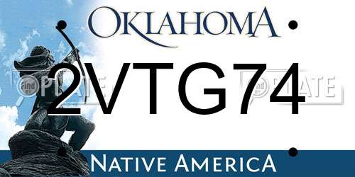 2VTG74 Oklahoma License Plate