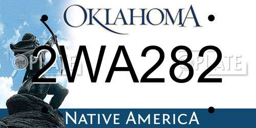 2WA282 Oklahoma License Plate