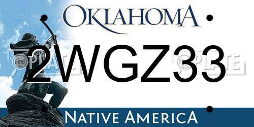 2WGZ33 Oklahoma License Plate