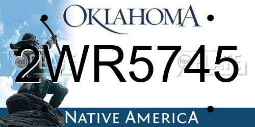2WR5745 Oklahoma License Plate