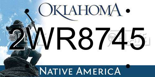 2WR8745 Oklahoma License Plate