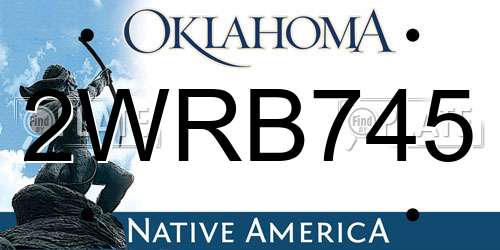 2WRB745 Oklahoma License Plate
