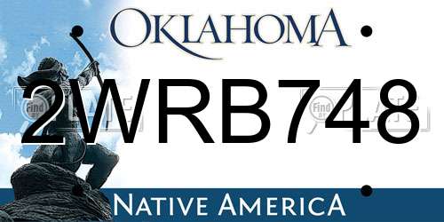 2WRB748 Oklahoma License Plate