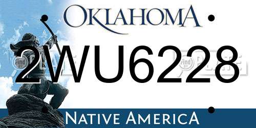 2WU6228 Oklahoma License Plate