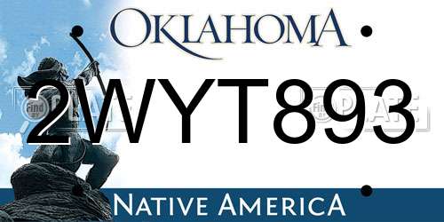 2WYT893 Oklahoma License Plate