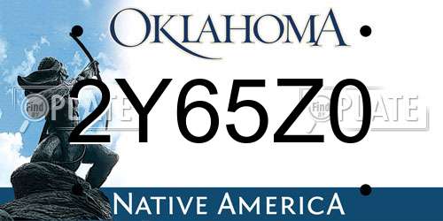 2Y65Z0 Oklahoma License Plate