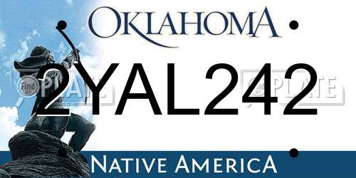 2YAL242 Oklahoma License Plate