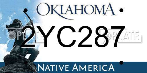 2YC287 Oklahoma License Plate