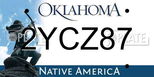 2YCZ87 Oklahoma License Plate