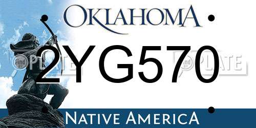 2YG570 Oklahoma License Plate