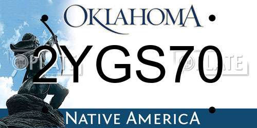 2YGS70 Oklahoma License Plate