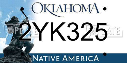 2YK325 Oklahoma License Plate
