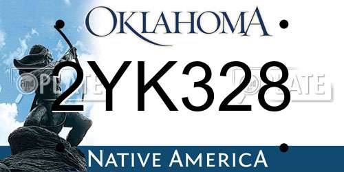 2YK328 Oklahoma License Plate