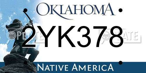 2YK378 Oklahoma License Plate