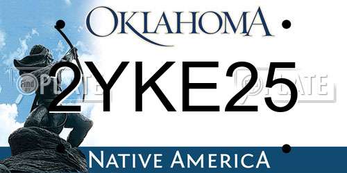 2YKE25 Oklahoma License Plate