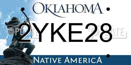 2YKE28 Oklahoma License Plate