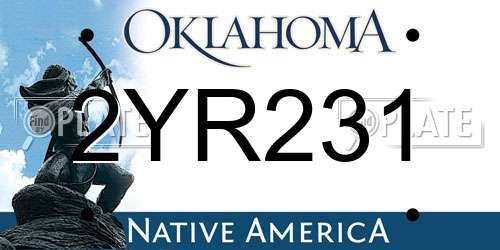 2YR231 Oklahoma License Plate