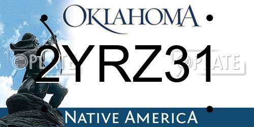 2YRZ31 Oklahoma License Plate
