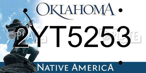 2YT5253 Oklahoma License Plate