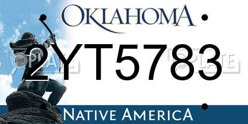 2YT5783 Oklahoma License Plate