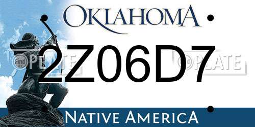 2Z06D7 Oklahoma License Plate
