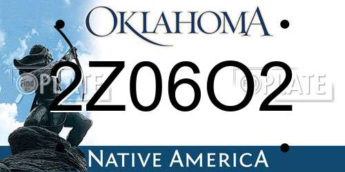 2Z06O2 Oklahoma License Plate