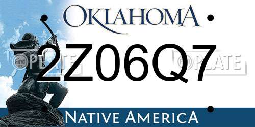 2Z06Q7 Oklahoma License Plate