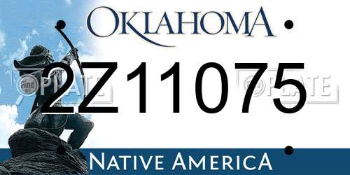 2Z11075 Oklahoma License Plate