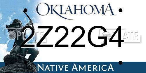 2Z22G4 Oklahoma License Plate