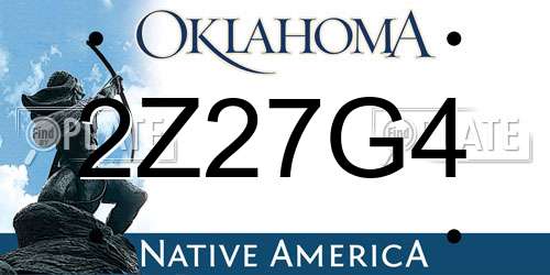2Z27G4 Oklahoma License Plate