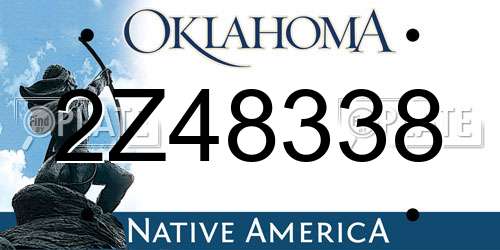2Z48338 Oklahoma License Plate
