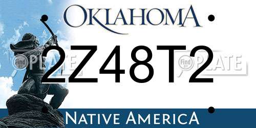2Z48T2 Oklahoma License Plate